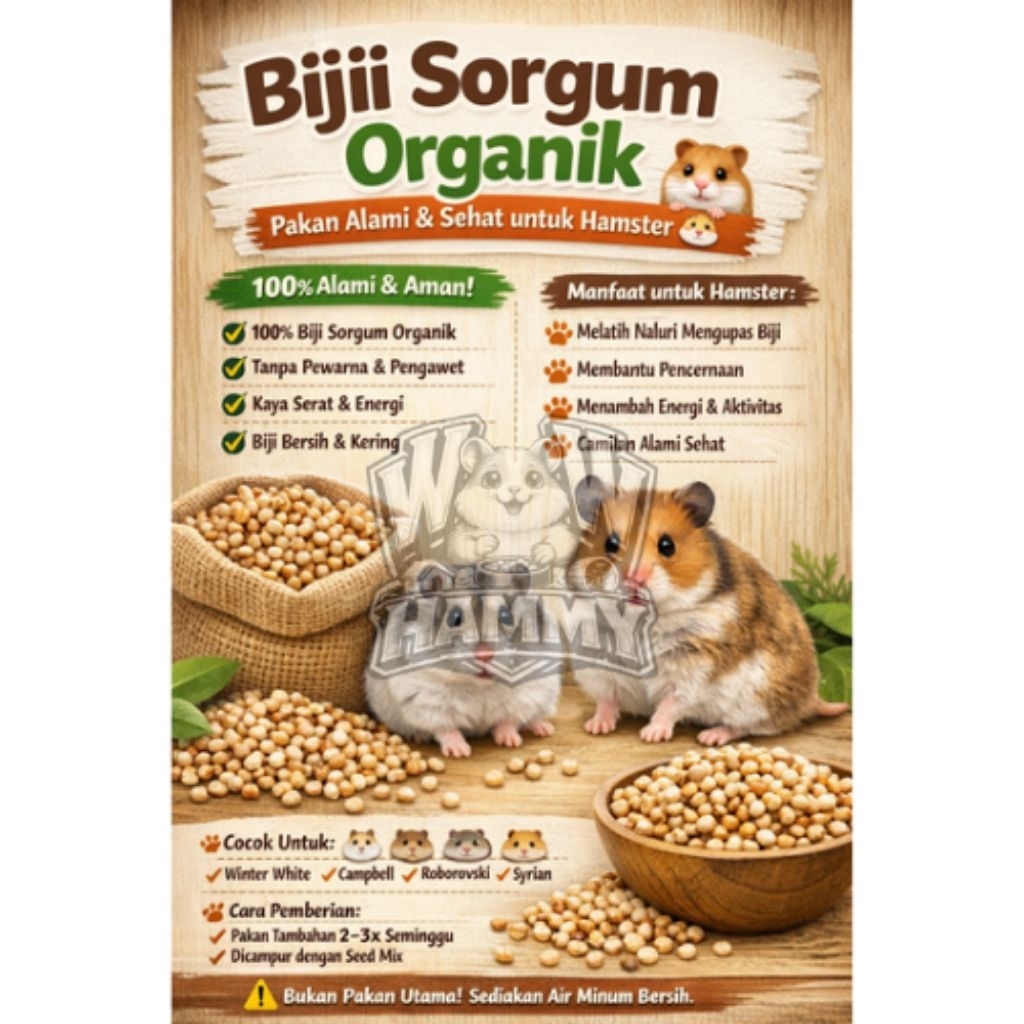 Biji Sorgum Organik | Pakan Alami Hamster