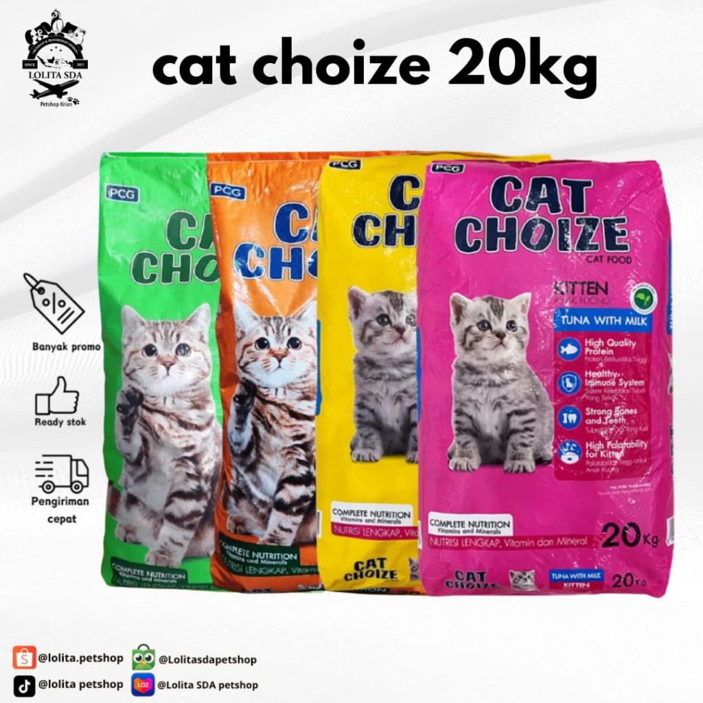 cat choize 20kg makanan kucing cat choize 1 sak adult dan kitten