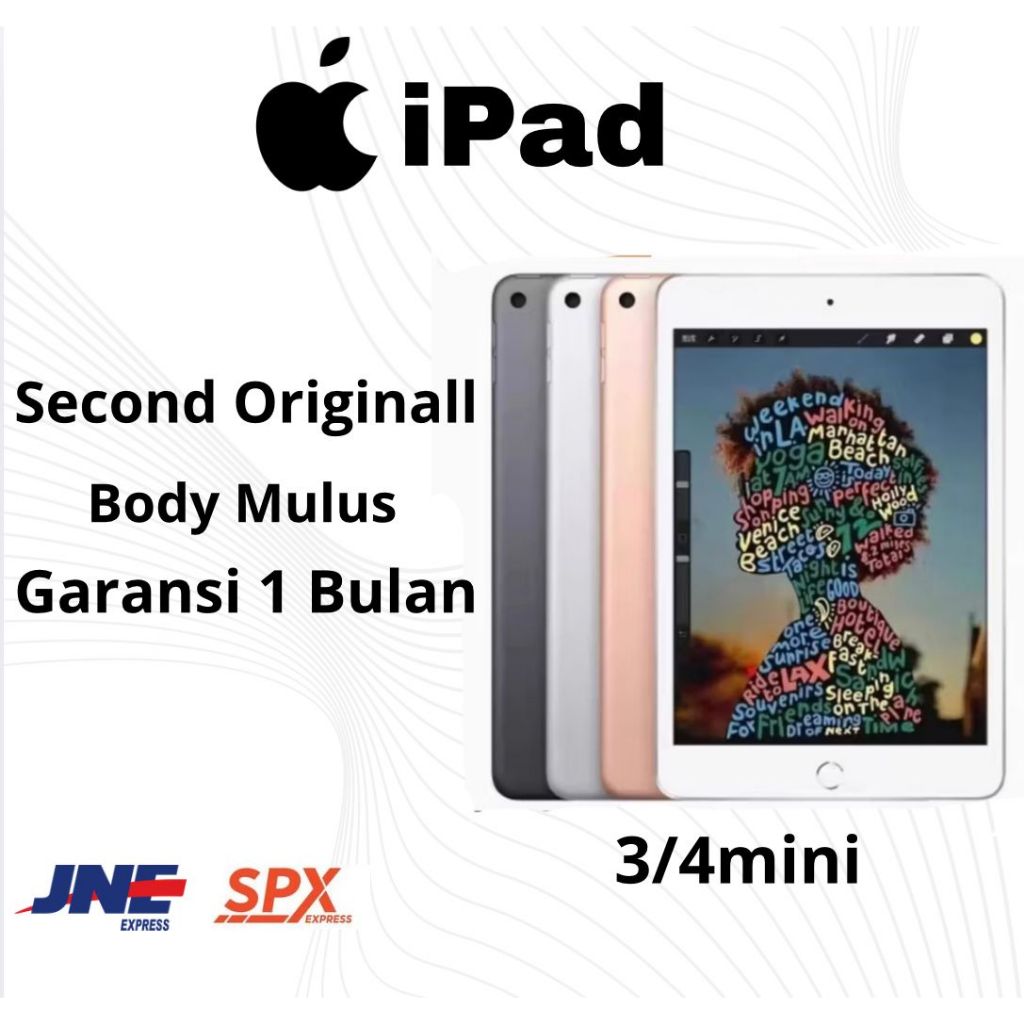 IPAD 3/4MINI/IPAD GEN 4/5/6 WIFI ONLY SECOND MULUS NO MINUS BERGARANSI