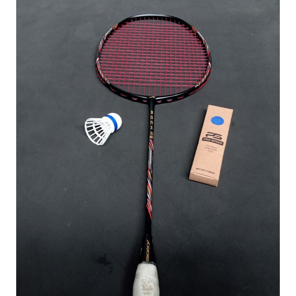 Raket badminton bekas second original hundred rock r9