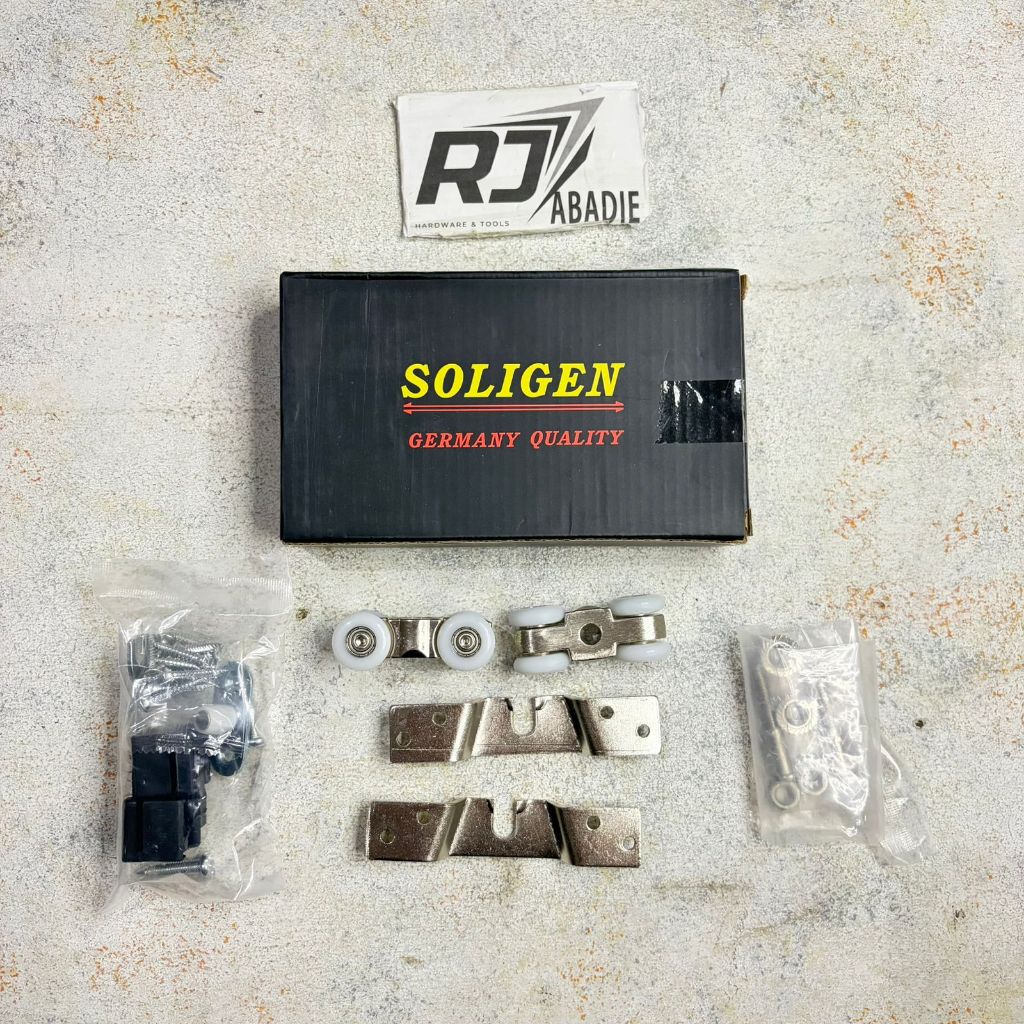 Roda Rel Pintu Geser Sliding Dorong Set Stainless Steel SOLIGEN
