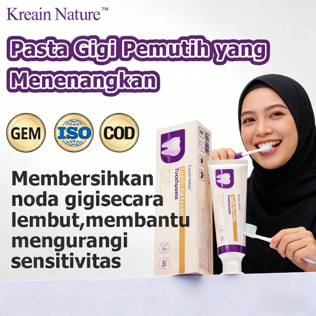 Kreain Nature Pasta Gigi Herbal – Membersihkan Lembut & Nyaman Digunakan Setiap Hari