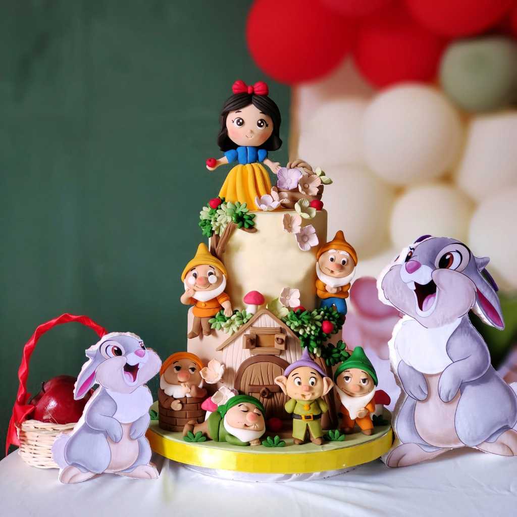 Cake Ultah Besar | Dummy cake Snow White bonus gabus dekorasi