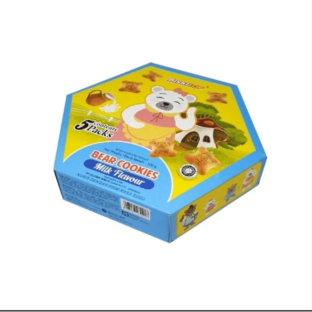 BISKUIT BISKITOP BEAR FAMILY COOKIES SEGI 6 MILK FLAVOUR 1DUS ISI 24 PCS