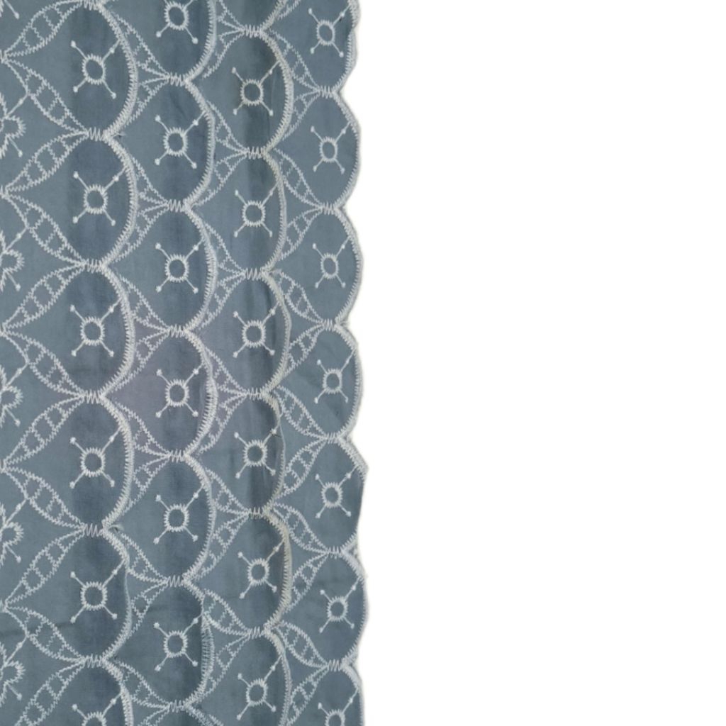 Renda Tile Bordir Tengah Millo Renda Katun Bordir Pinggiran, Harga 1 meter, Untuk Outer, Kebaya, Gam