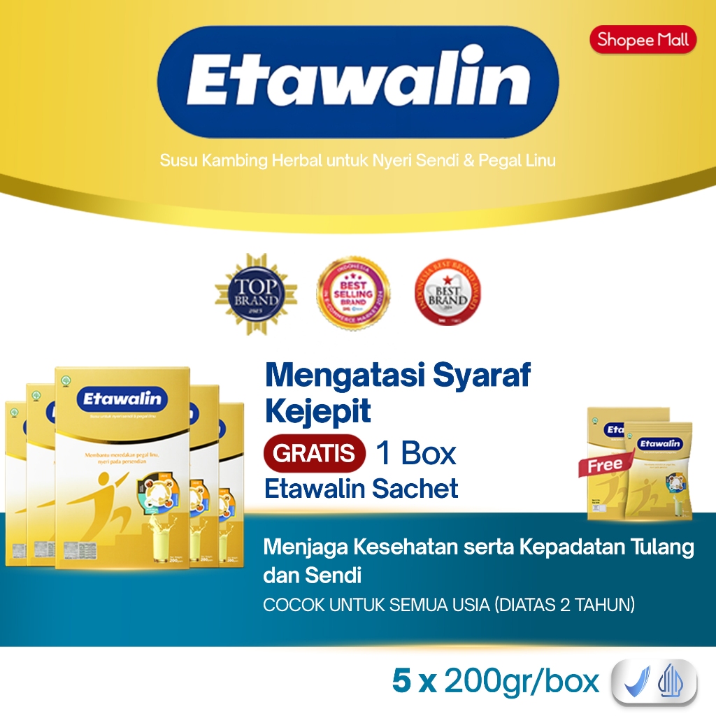Susu Etawalin 5 Box Atasi Syaraf kejepit + Bonus Etawalin Sachet