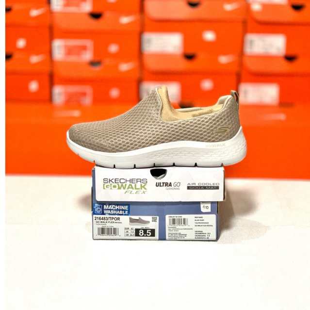SEPATU PRIA SLIP ON SKE GOWALK FLEX REVEAL TAUPE ORIGINAL || 216483/TPOR || SEPATU SLIP ON || SEPATU