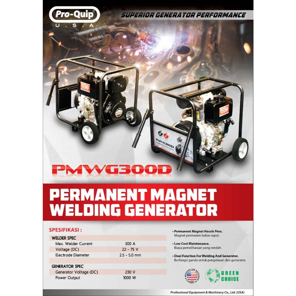 Genset Las Pro-Quip USA QMH160XP / QMW300 / PMWG300D - 160A / 300A - PMWG300D - 300A