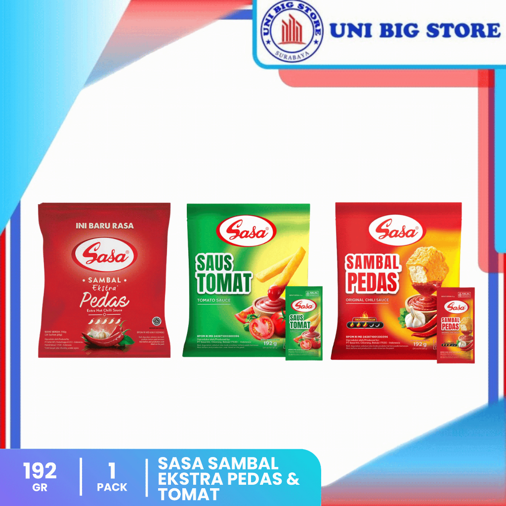 SASA Saus Tomat - Sambal Extra Pedas - Sambal Asli Saos 24 Sachet