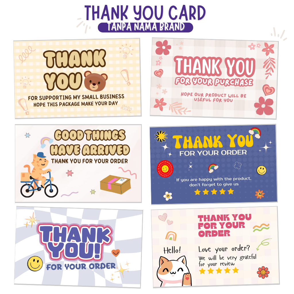 THANK YOU CARD CUTE | THANK YOU CARD AESTHETHIC | THANK YOU CARD UCAPAN TERIMA KASIH | THANK YOU CAR