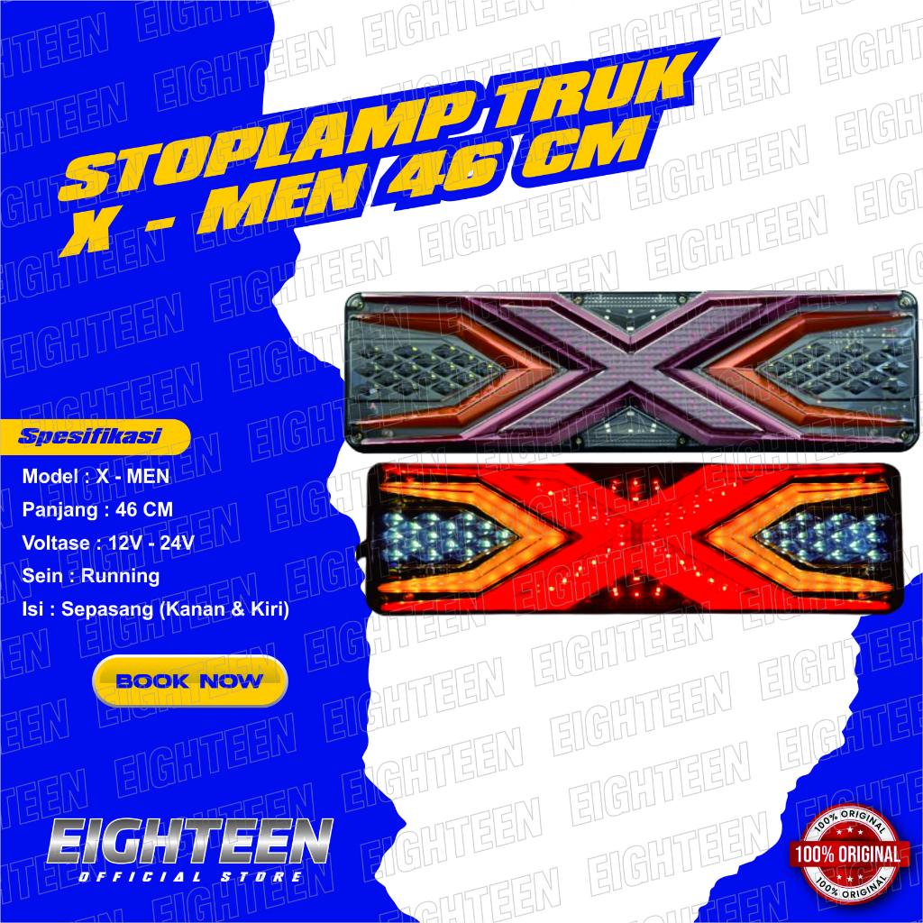 Stoplamp Truk X-MEN 46cm LED 12V 24V Lampu Belakang Running Canter Giga Hino Dutro