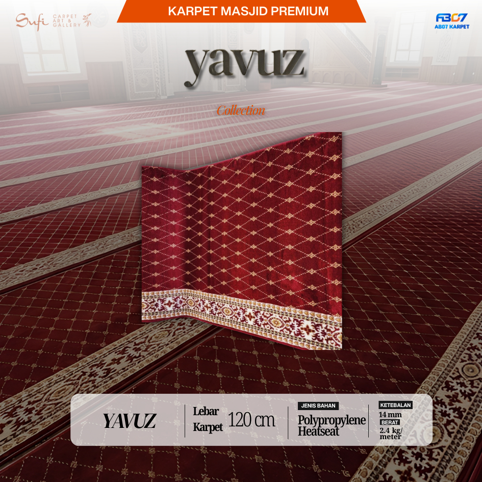 Karpet Masjid Yavuz Premium Lebar 120 cm