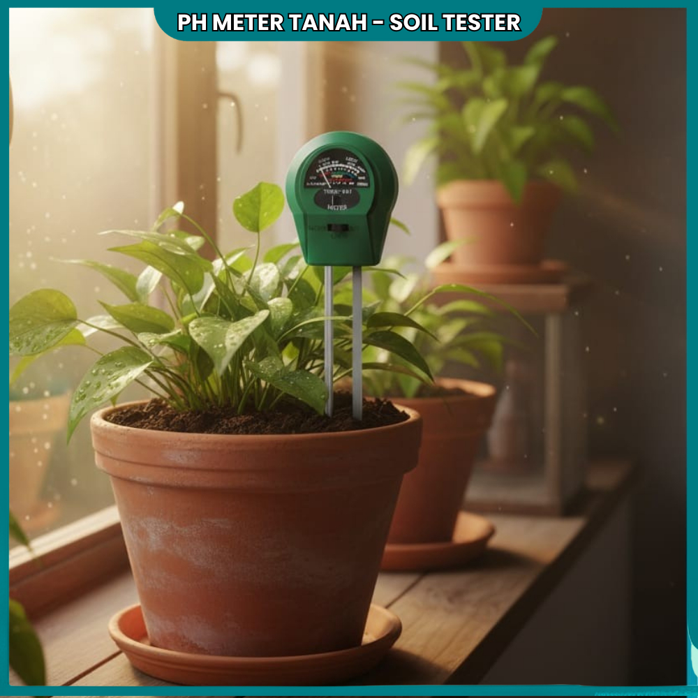 PH Tanah 3 in 1 Soil Tester - Alat Ukur Kelembaban & Kadar Air Tanah