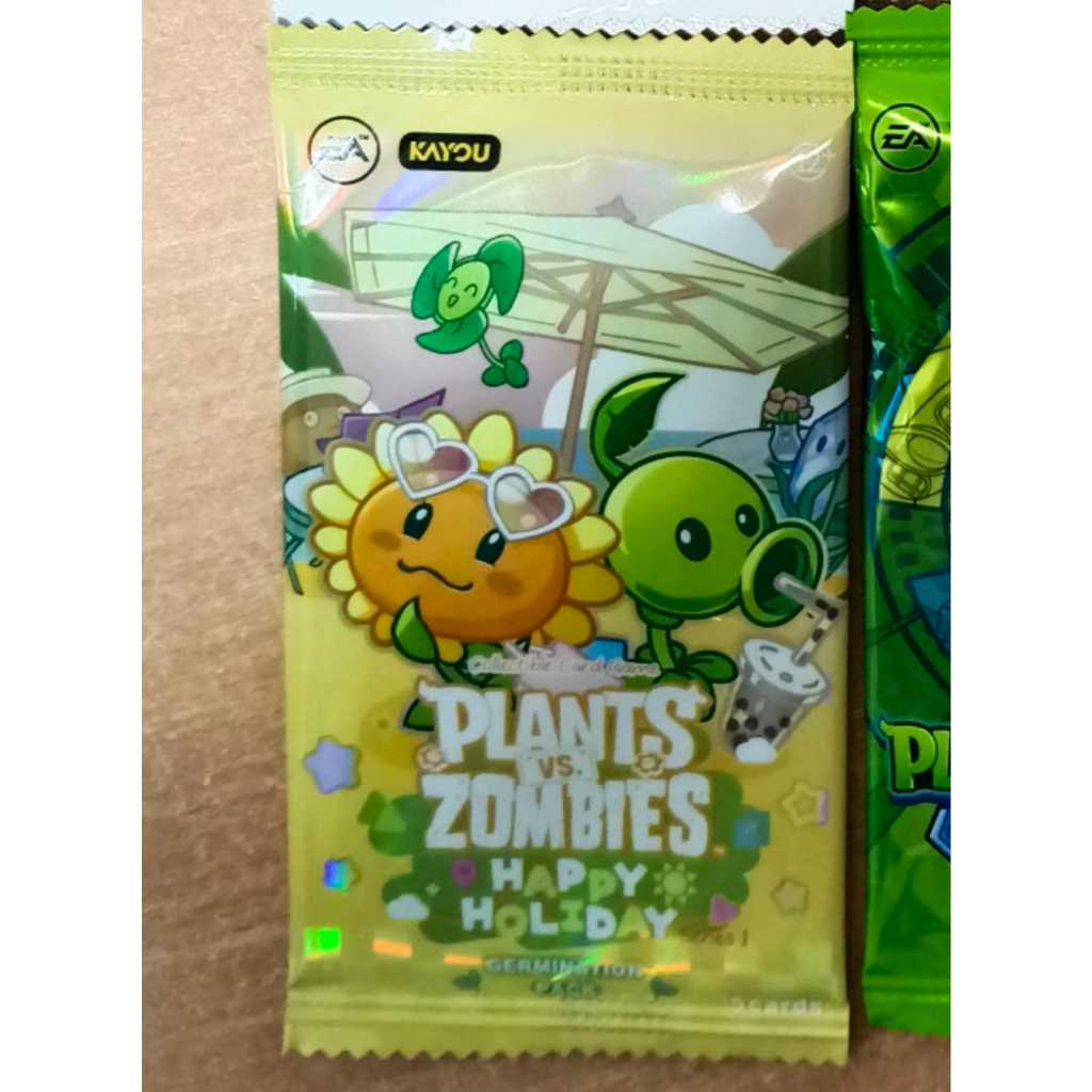 PLASTIK KECIL kartu kayou  collectible koleksi seri premium T4W1 ( gambar Plant vs zombie HAPPY HOLI