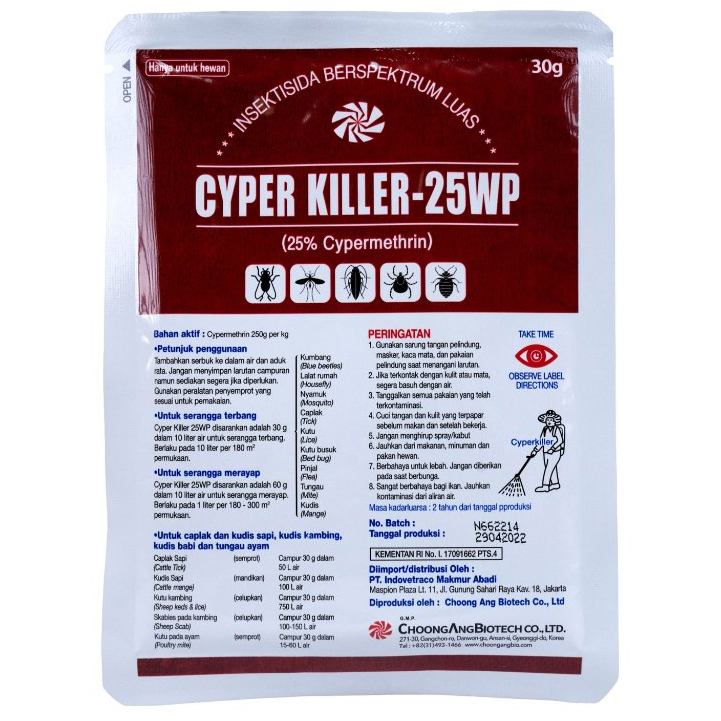 Cyperkiller 25 WP ORIGINAL 30g Pembasmi Serangga Cyper Killer / Cyperkiller 25 WP Original