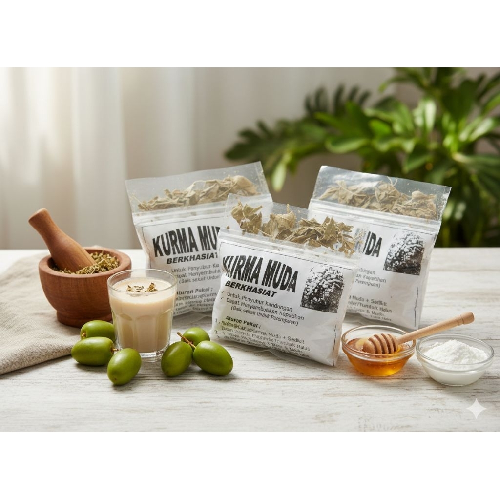 Kurma Muda Kering Fresh Daun Marmia untuk Program Hamil Promil Kesuburan Suami Istri Herbal Original