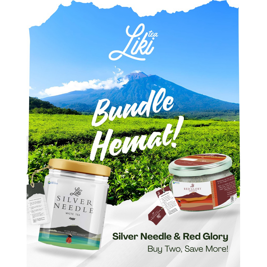 Bundling Hemat - Liki Tea Silver Needle - Teh Putih, Red Glory - Teh Merah