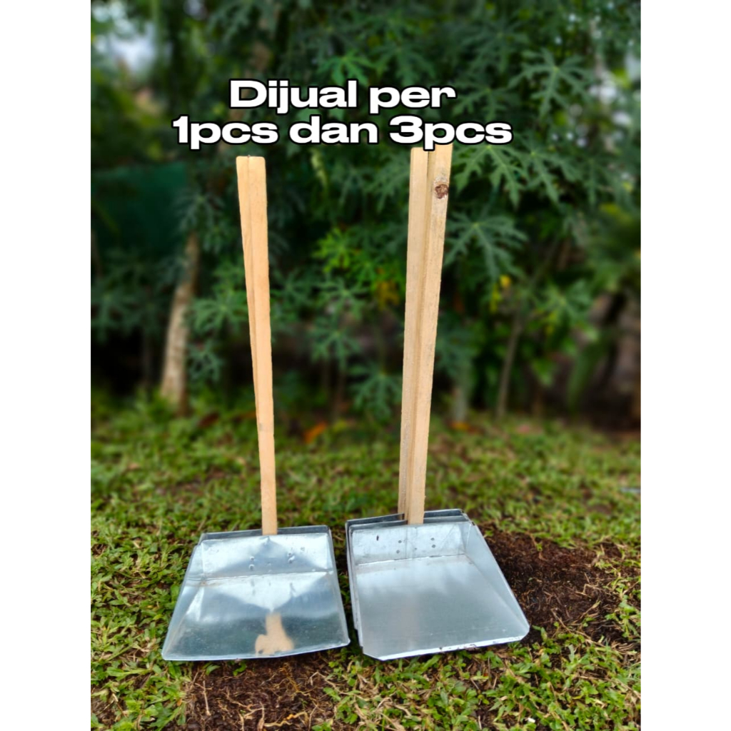 Cikrak Kaleng Pengki Seng Gagang Kayu Serokan Sampah Serok Sampah Seng