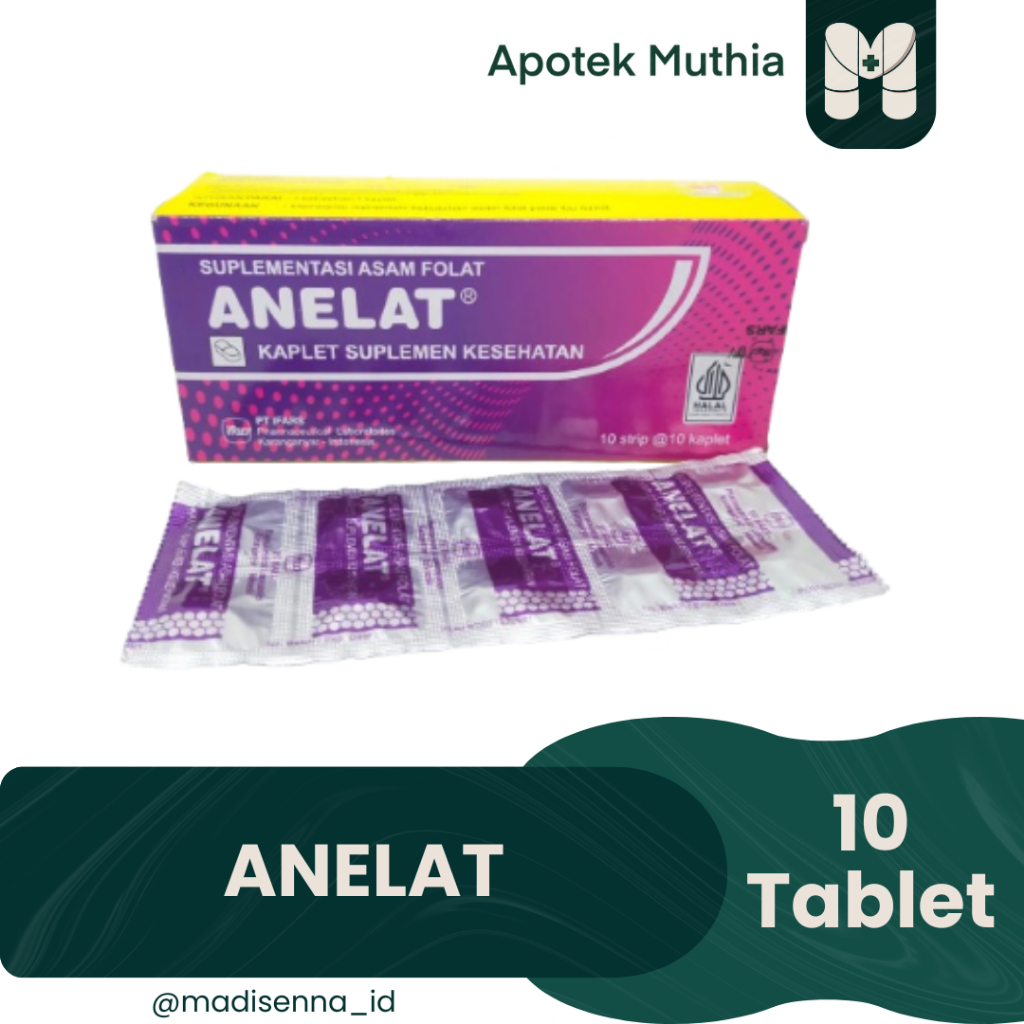 Anelat Box 100 Tablet (Suplemen Asam Folat untuk Kehamilan dan Laktasi)