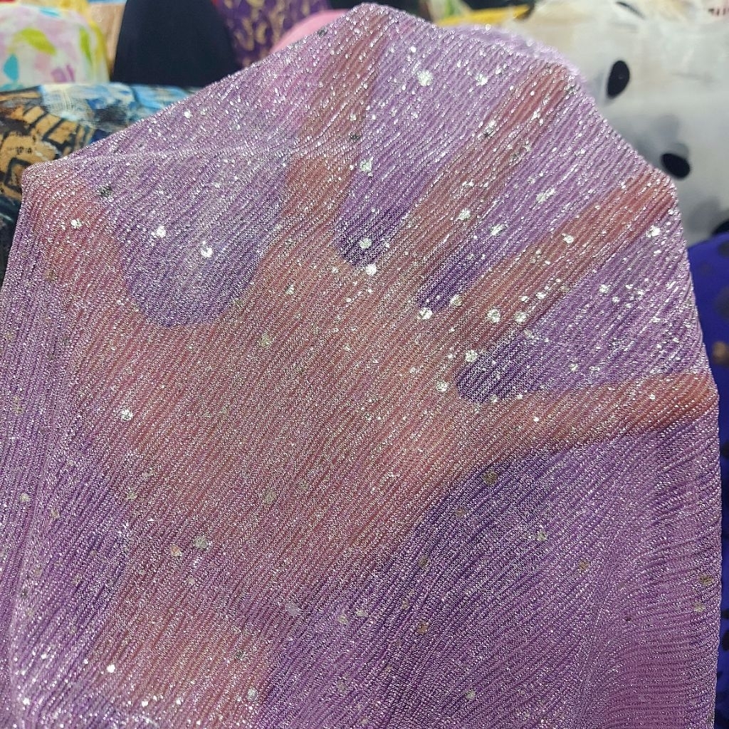 kain lame premium  - kain lame meteran  - kain lame butik  - kain lame stretch ( Lilac) A-3