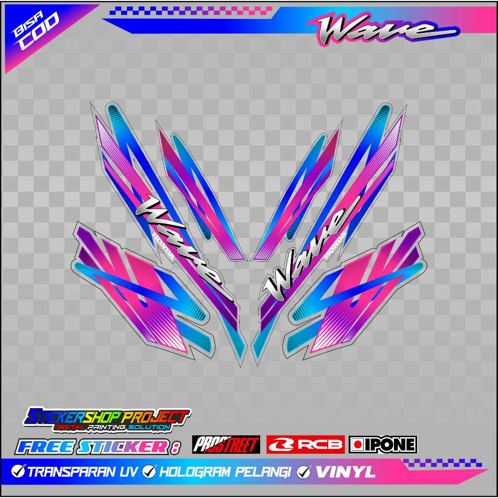 STRIPING VARIASI HONDA WAVE 125 / STICKER LIST VARIASI MOTOR WAVE 125