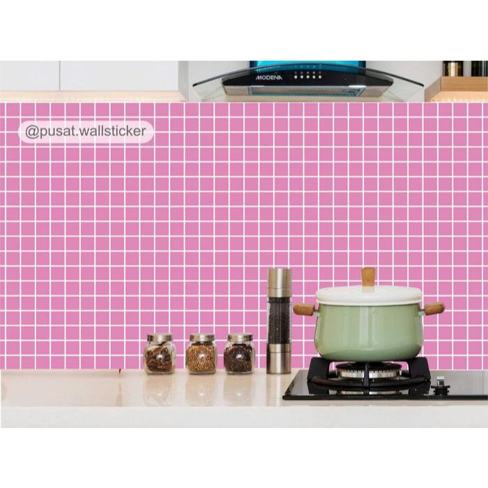 Top Wallsticker Kitchen Motive Kotak-Kotak/Stiker Dapur Backsplash