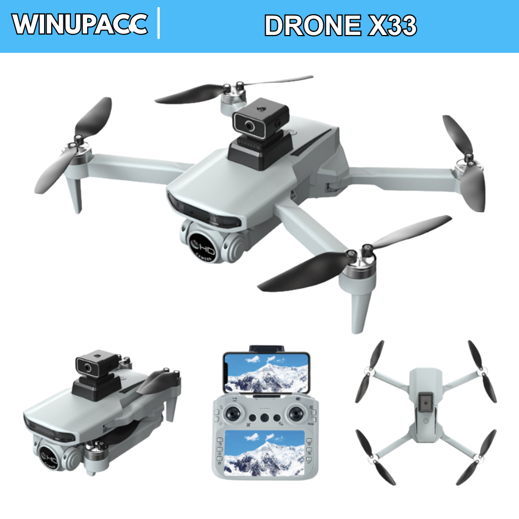 WINUPACC Drone X33 Drone FPV Brushless Dual Camera - Drone Fotorgrafi Camera Jarak Jauh 8K