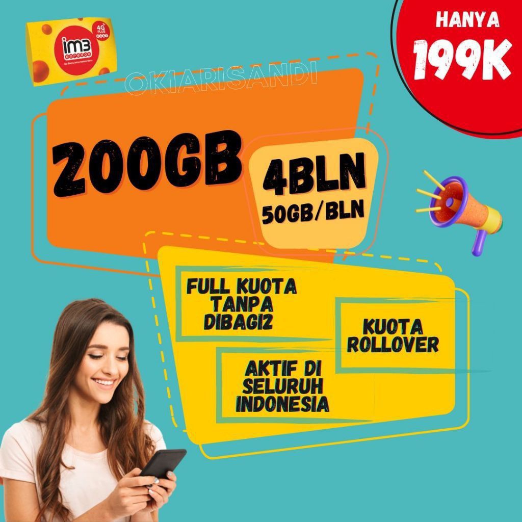 KARTU PERDANA INDOSAT 350GB 4 BULAN