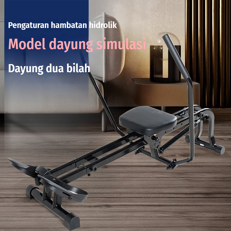 Mesin dayung, mesin latihan dayung duduk, alat olah raga di rumah, alat fitnes latihan pinggang dan 