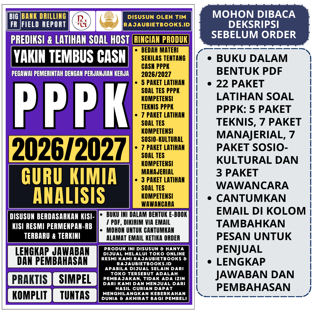 LATIHAN SOAL TES PPPK GURU KIMIA ANALISIS TENAGA PENDIDIK TERBARU DAN TERLENGKAP