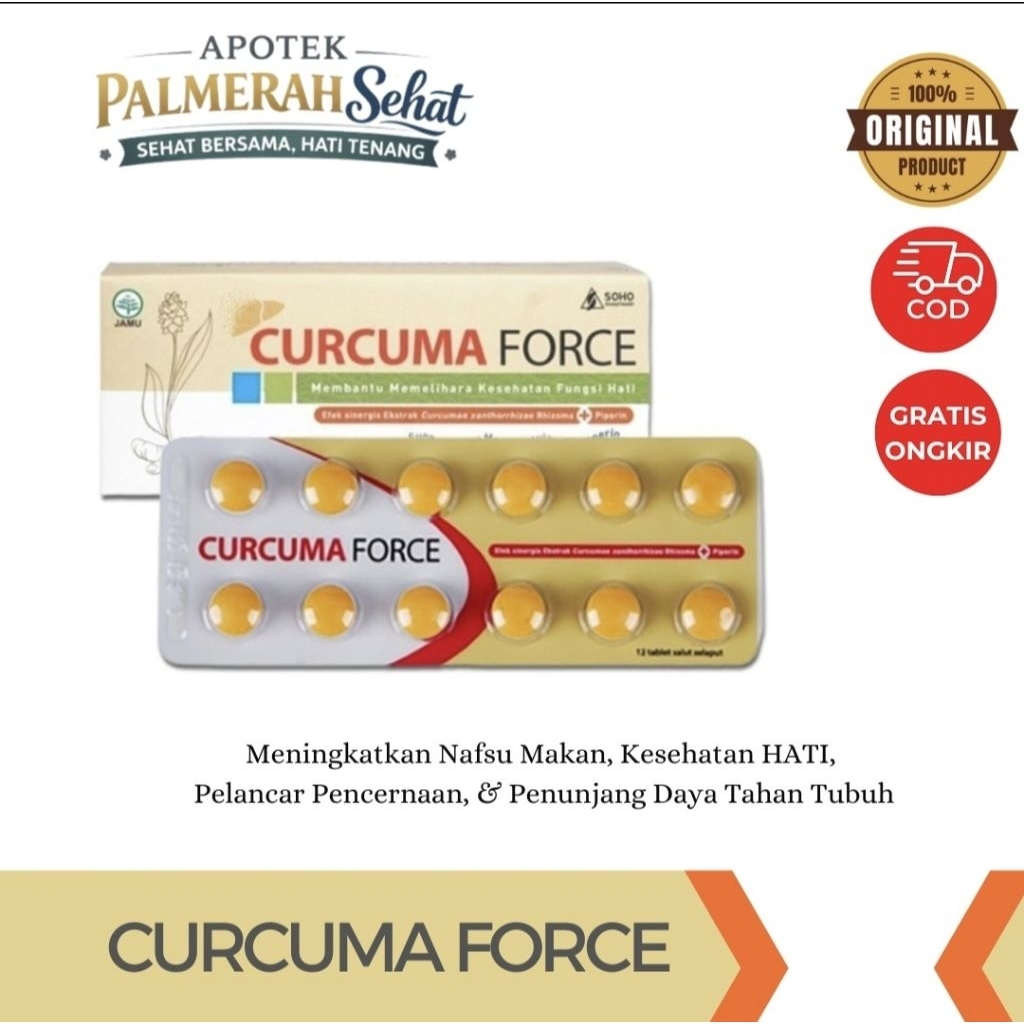 CURCUMA FORCE TABLET isi 120 TABLET/BOX -- Memelihara Fungsi Hati & Memperbaiki Nafsu Makan Dewasa