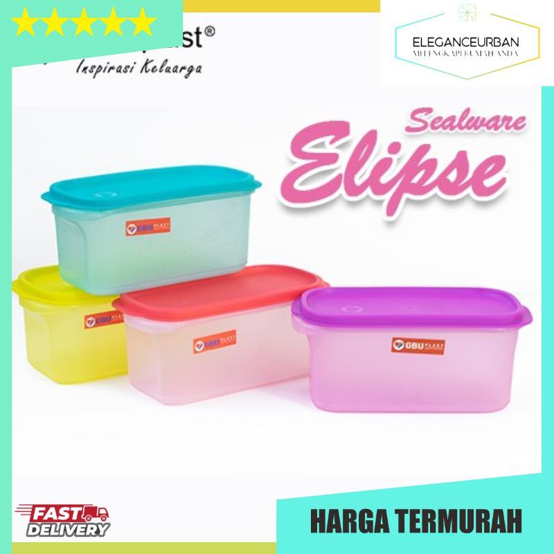 GBU Plast Toples Elipse Persegi Panjang + tutup 750ml S / 1500ml M / 2300ml XL Tempat Makanan Kering