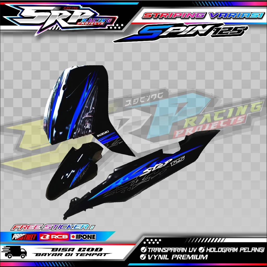 STRIPING VARIASI MOTOR SUZUKI SPIN 125 - STEP / STICKER LIST VARIASI SUZUKI SPIN 125
