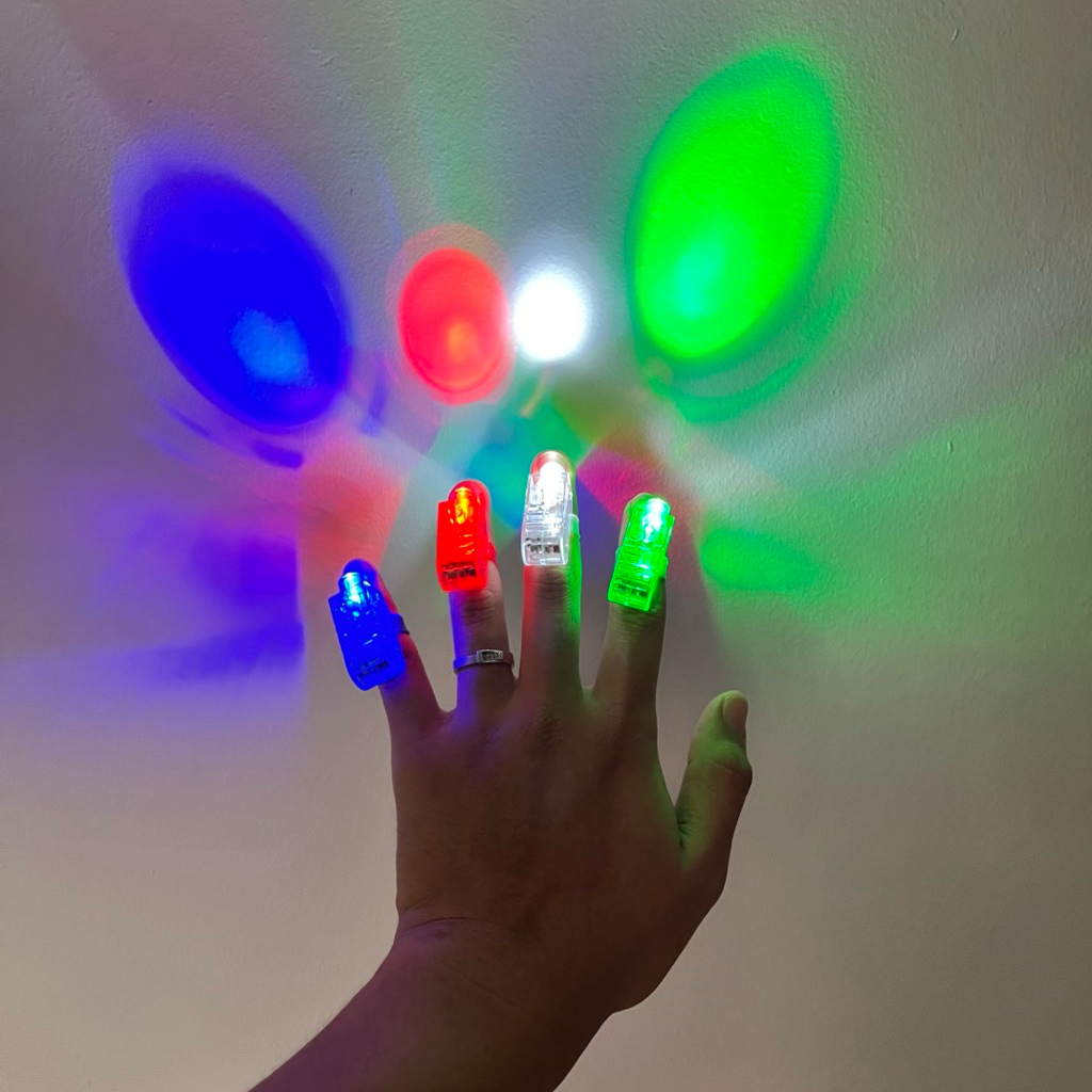 Mainan Anak Laser Jari LED finger // Senter jari LED finger 1 pck isi 20 pcs { 4 warna } Mix color /