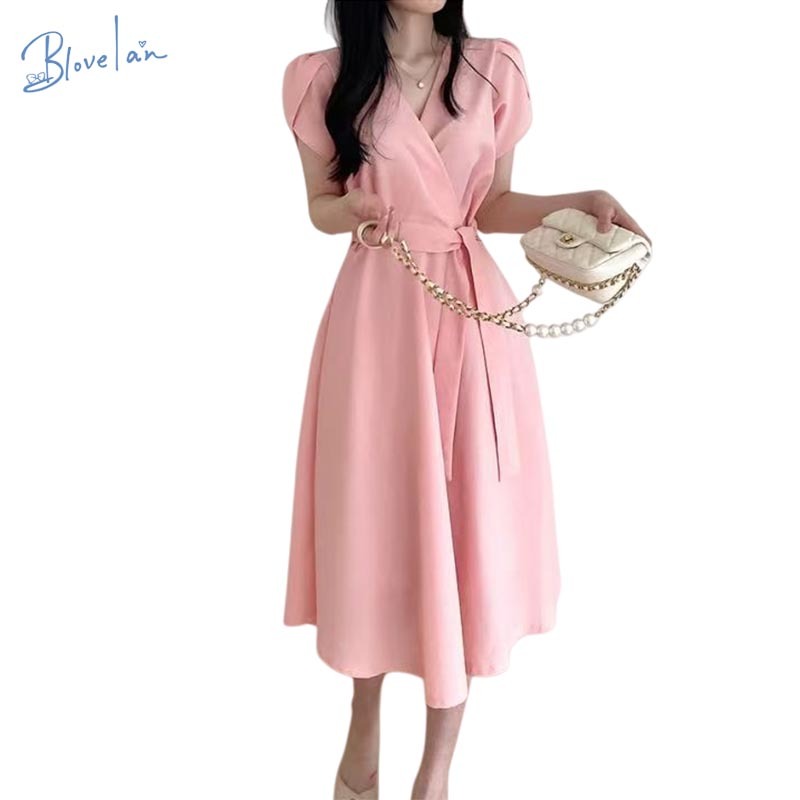 Gaun gaun formal panjang gaun midi elegan gaun kasual wanita soft korean style elegan mewah dan gaun
