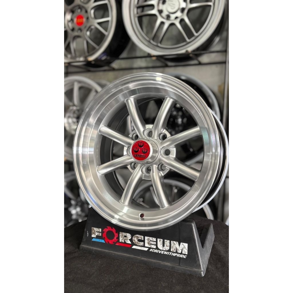 velg watanabe r14 silver lip polish pcd 4x100/114 kondisi baru