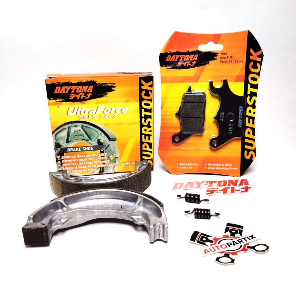 PAKET Kampas Rem Depan Belakang DAYTONA BEAT DELUXE STREET LED CBS Superstock Kampas Rem Belakang Tr
