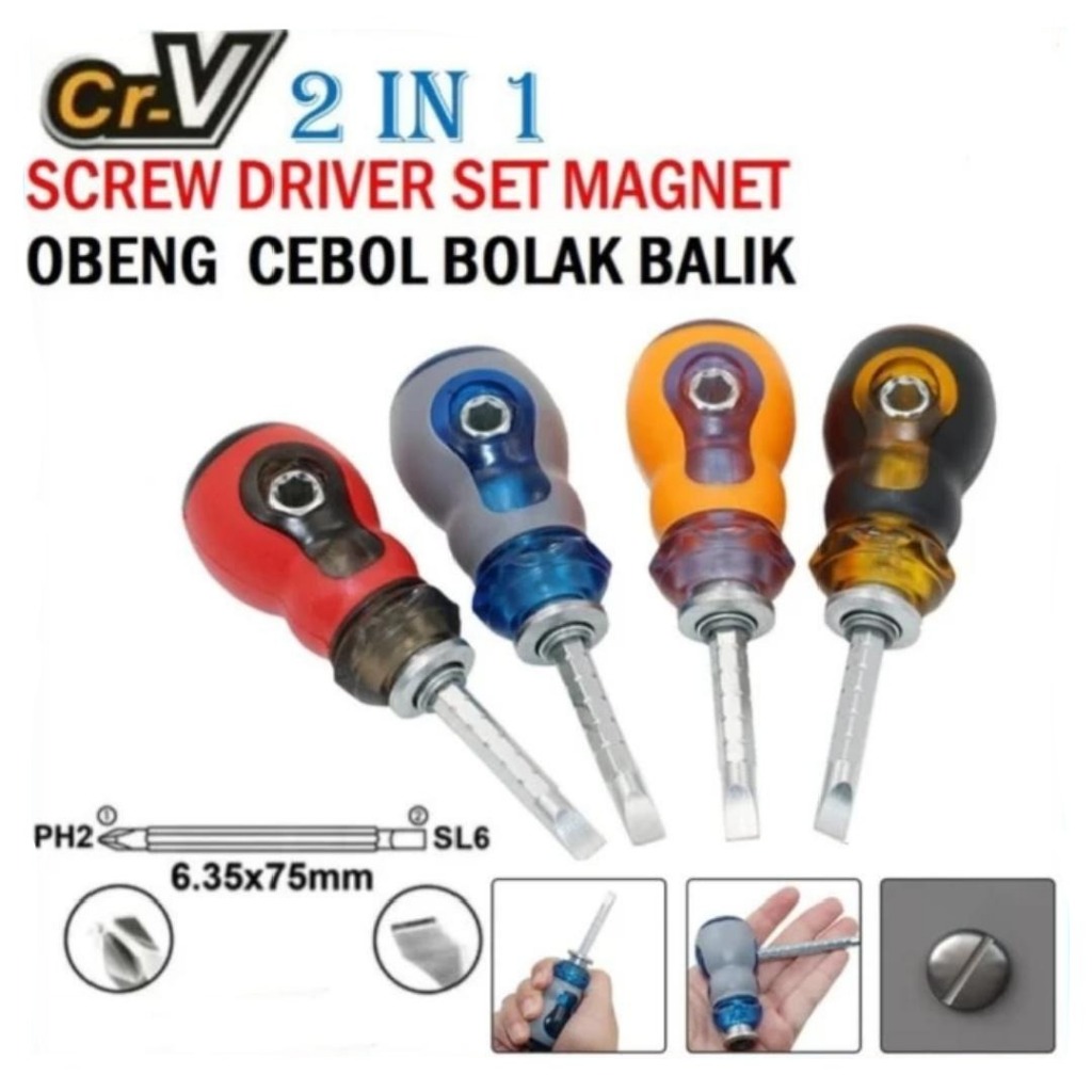 Obeng Bolak Balik Magnet Obeng Cebol Fleksibel kristal Obeng Mini