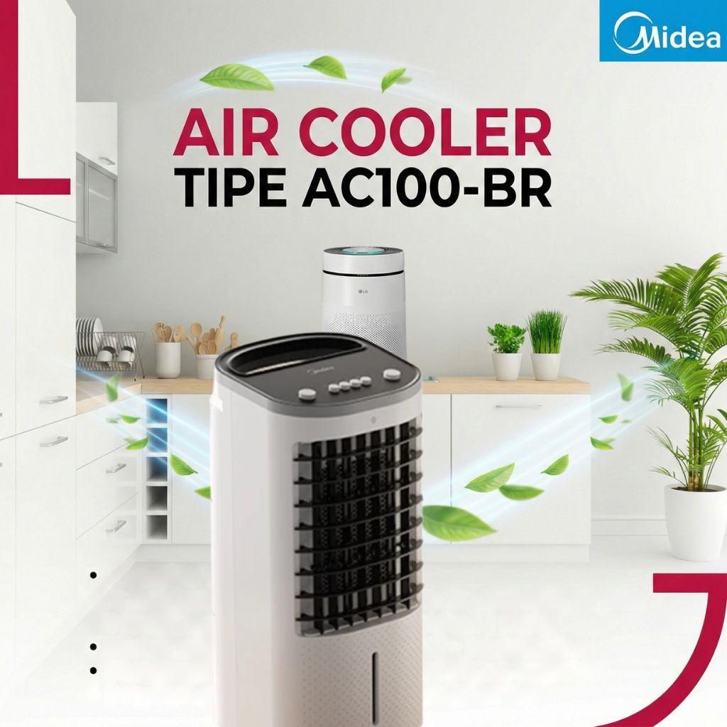 Midea | Air Cooler 5 Liter Remote control | Pendingin Udara Portable 3 in-i Humidifier | Air Cooler