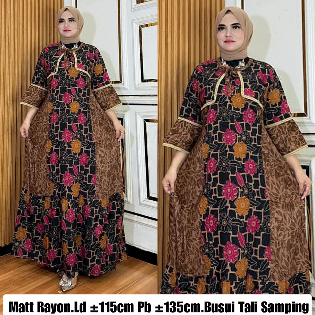 Gamis Rayon Renda Busui / Gamis Rayon Renda Rompi / Gamis Wanita Rompi Busui  Variasi Rompi Renda/ G
