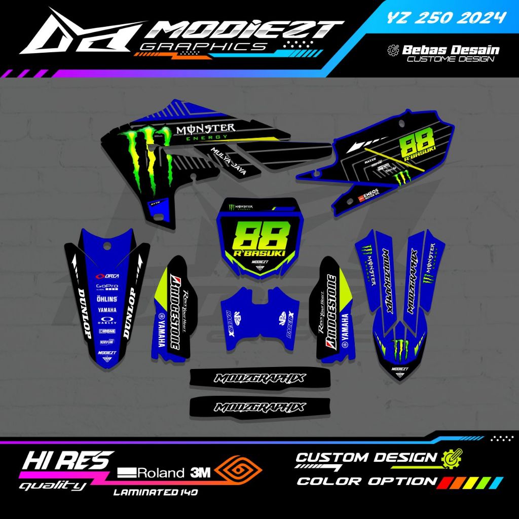 DECAL STIKER  YAMAHA YZ 250 FULL BODY