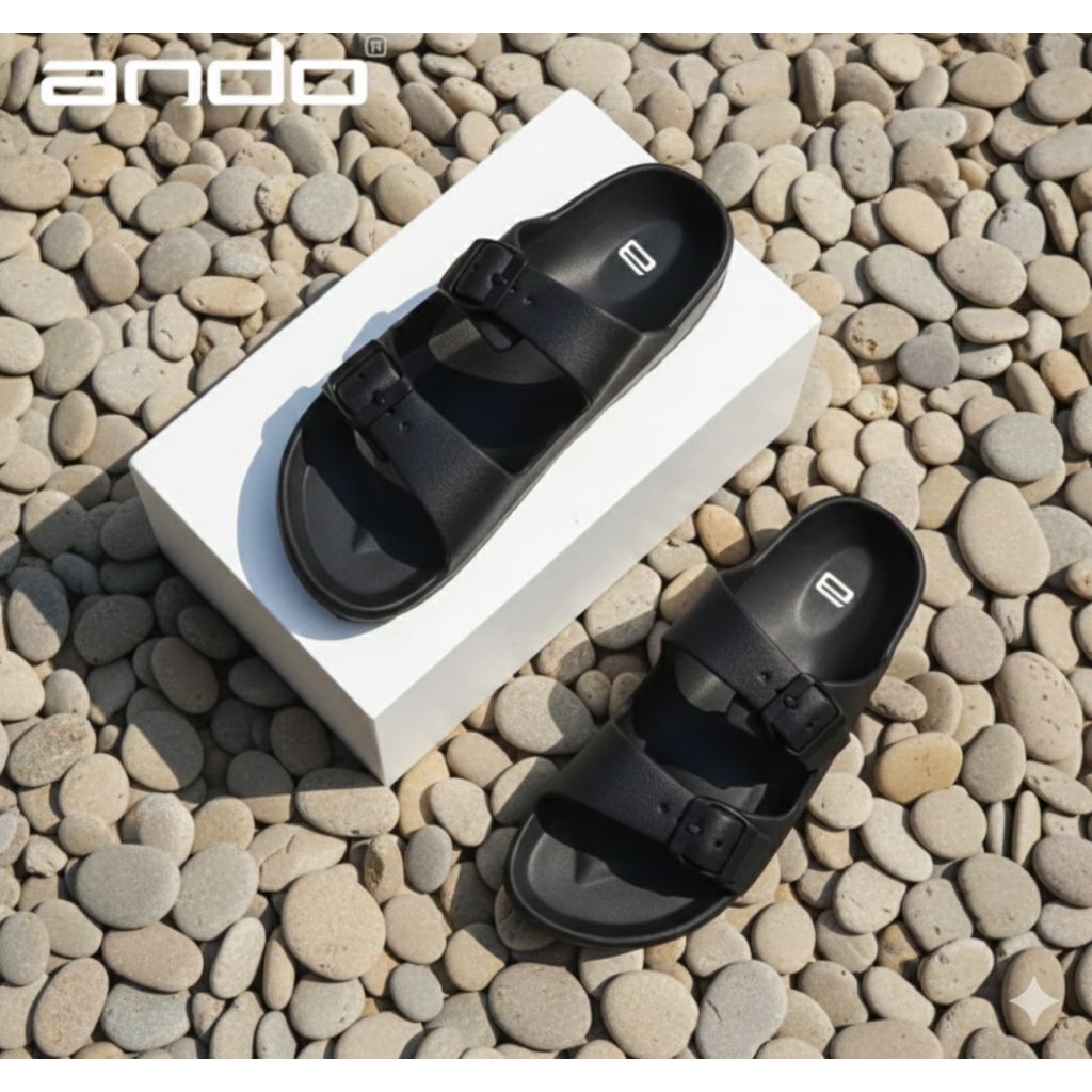 Sandal Slop Ando Tali Gesper Sandal Unisex Nyaman