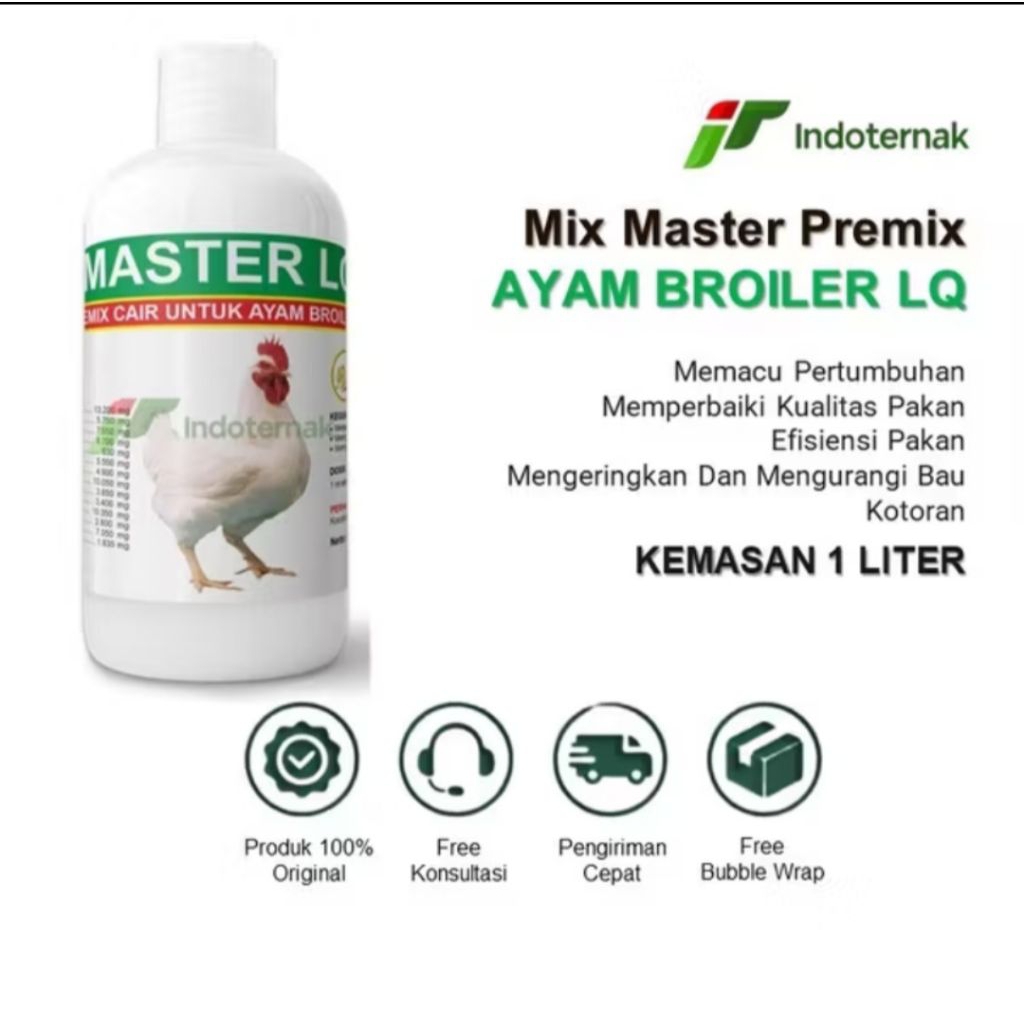 MIX MASTER LQ BROILER - Premix Cair Untuk Ayam Broiler