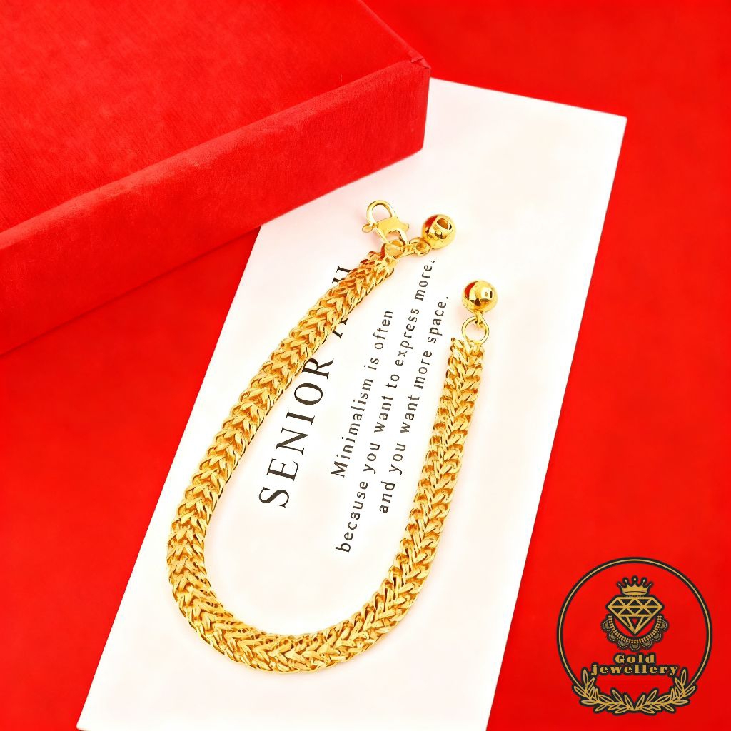 Gelang Tikar Emas Asli 24k Gelang Wanita Emas Muda Murni Free Surat