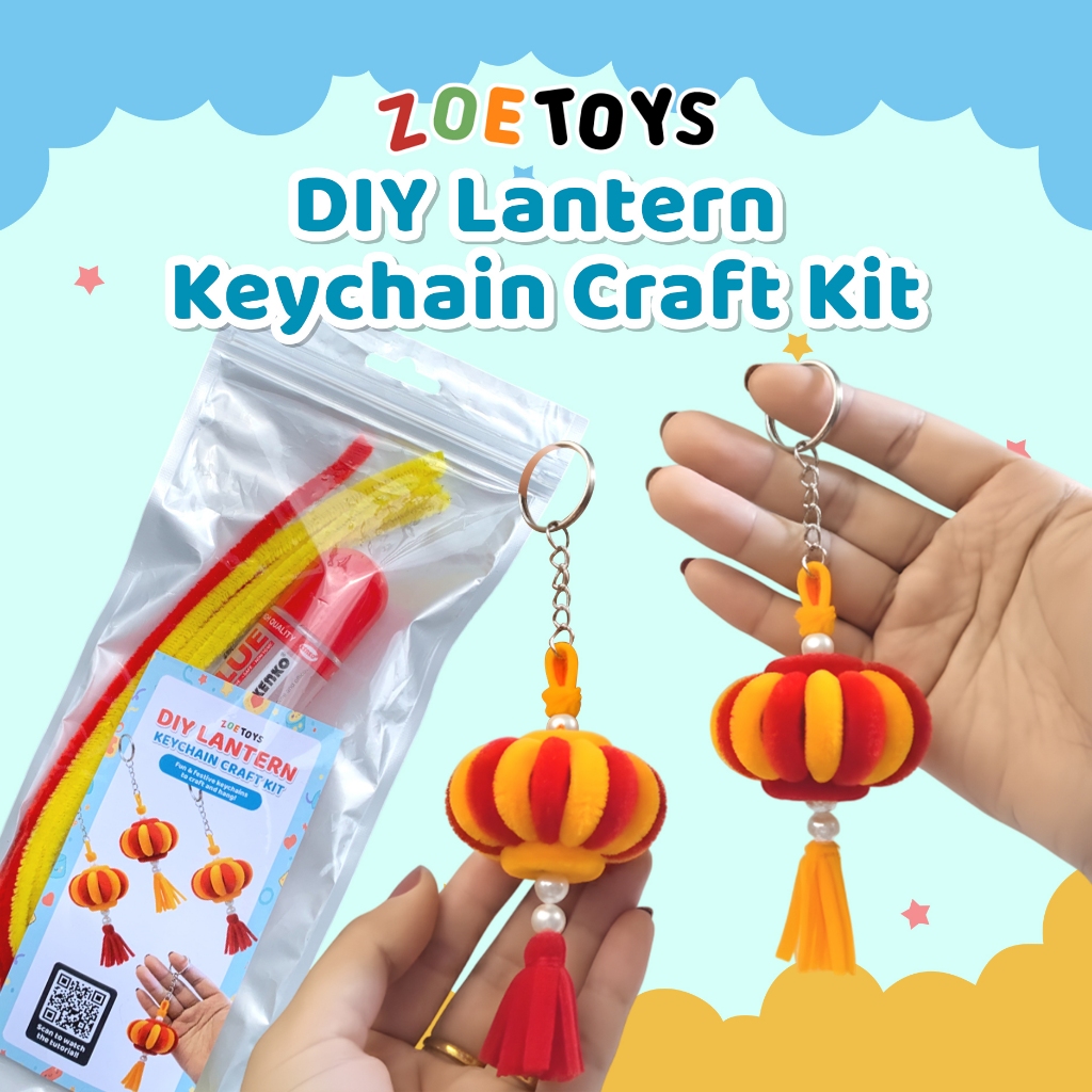 Zoetoys DIY Lantern Keychain Craft Kit | Imlek Craft Kit Anak | Kreativitas Anak | Gantungan Kunci D
