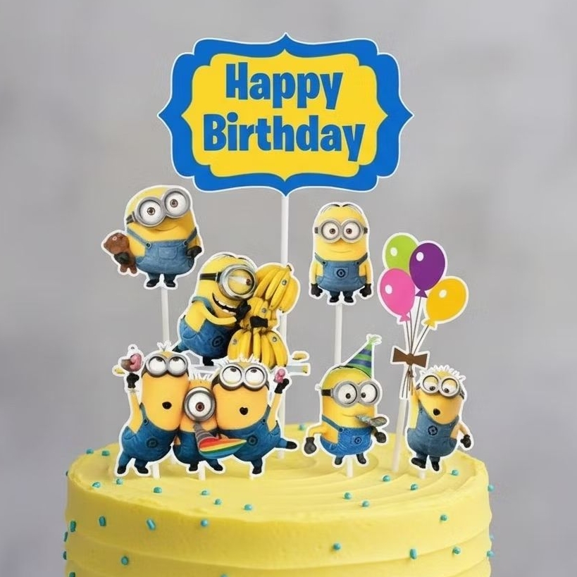 TOPPER CAKE ULANG TAHUN / HIASAN KUE MINION