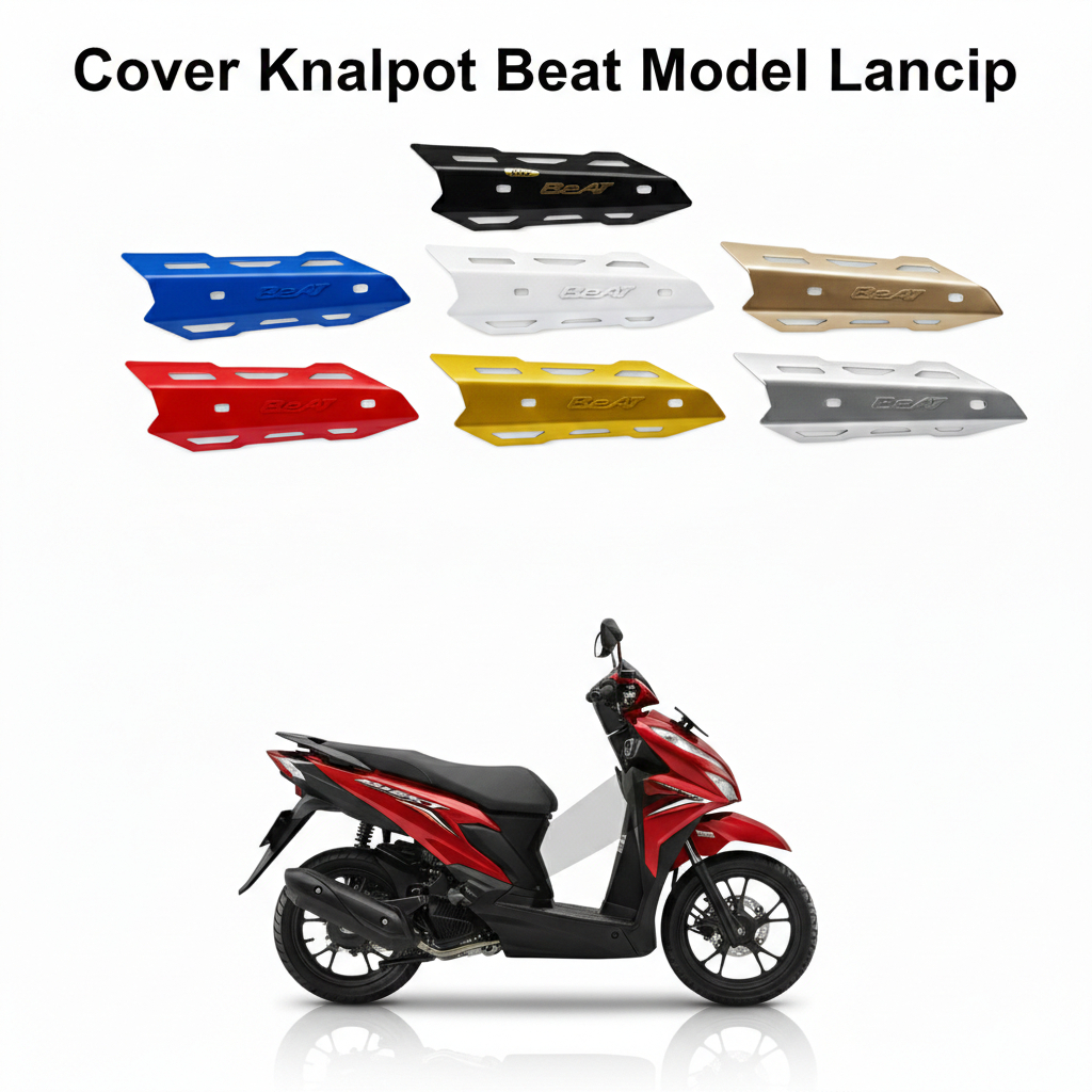 Tameng Knalpot Beat Model Lancip Variasi Beat Karbu FI ESP Street Deluxe Cover Tutup Knalpot Sporty