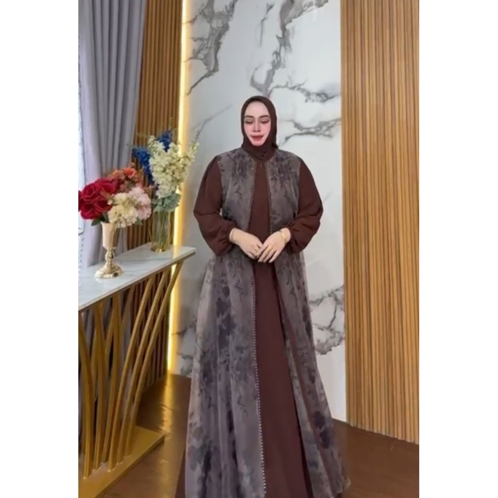 gamis organza kombinasi serutty