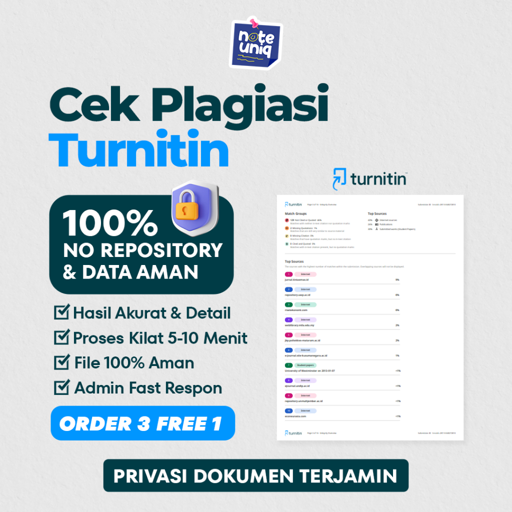 Jasa Cek Turnitin No Repository Cepat, Akurat & Unlimited Halaman