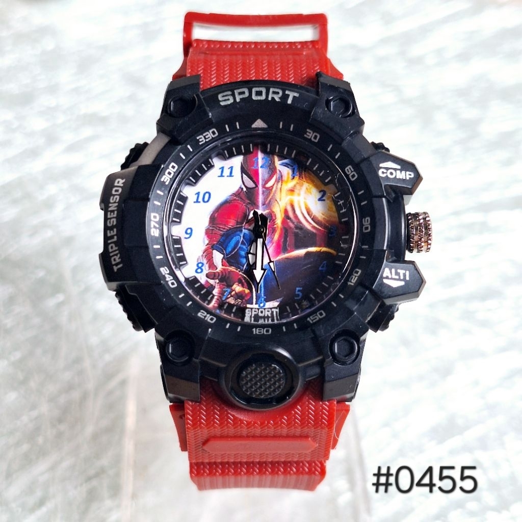 Jam Tangan Anak Laki-Laki Karakter Spiderman dengan Tali Rubber